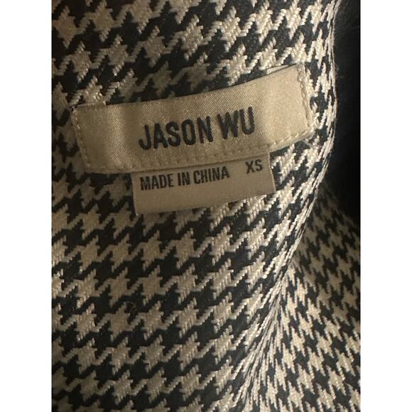 Jason Wu Houndstooth Blazer Dress Black Wrap Mini Women's Size XS - Picture 4 of 4